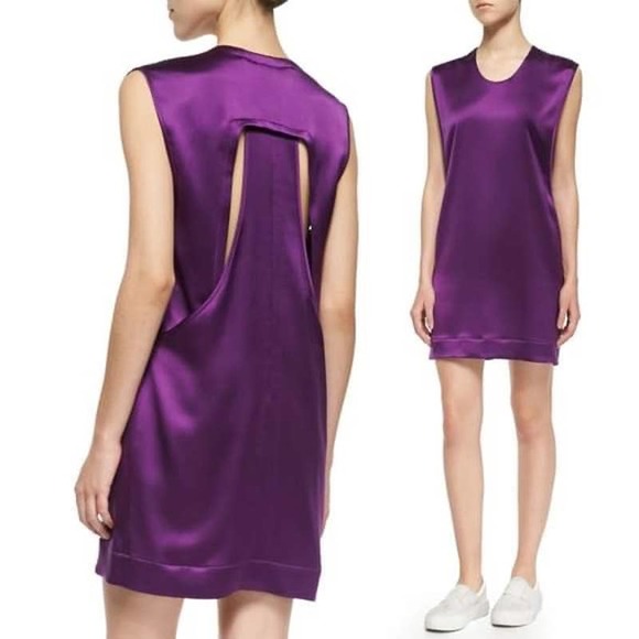 Helmut Lang Mere Silk Layered Back Shift Dress - Picture 2 of 5